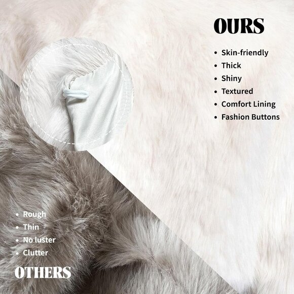 Women White Cropped Fur Coat for Faux Furry Long Sleeve Cropped Fluffy Jacket - Picture 6 of 6